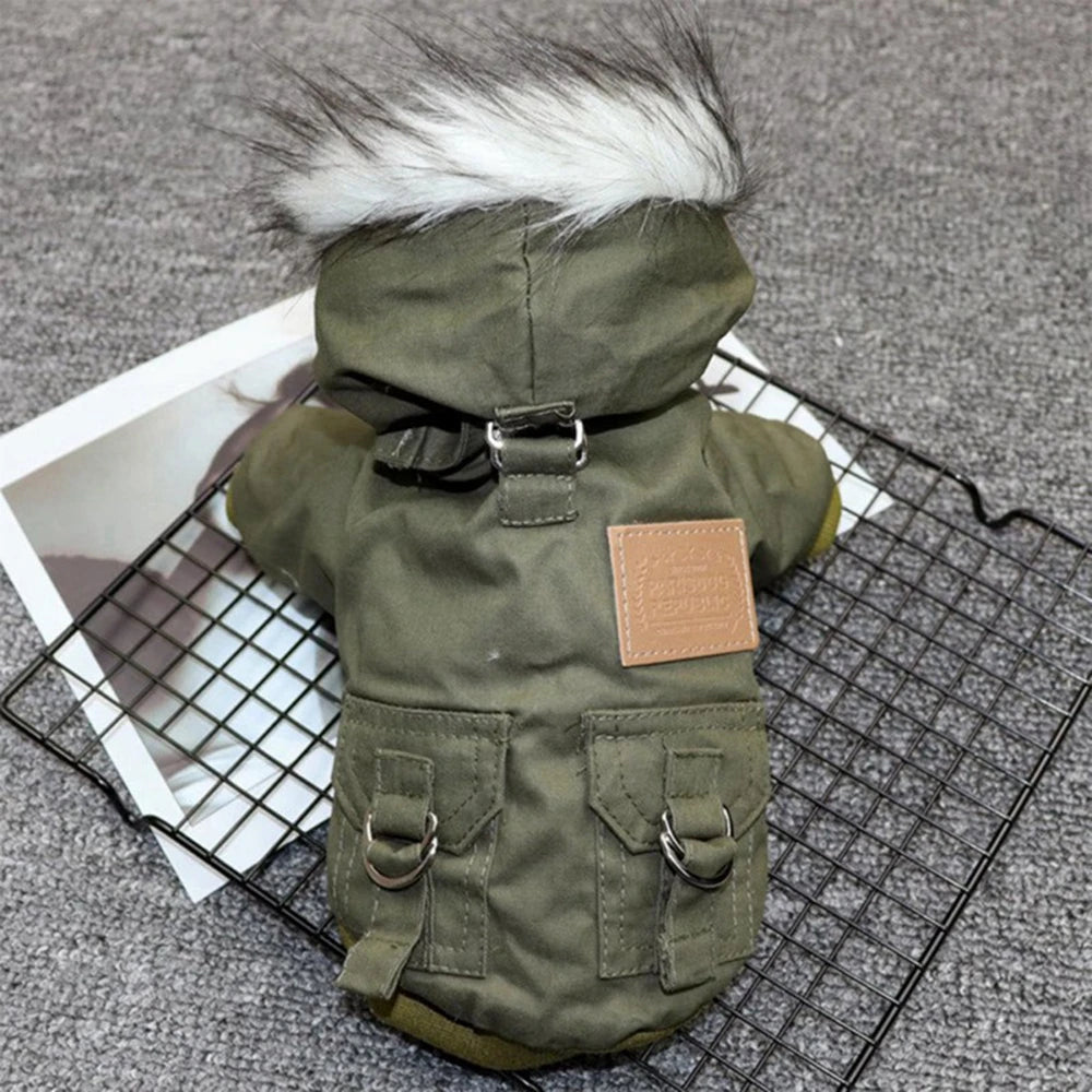 Dog Pet Winter Thickened Hiking Coat With Hooded Coat Soft And Comfortable Dog Coat Jacket Outdoor Sports Pet Clothing