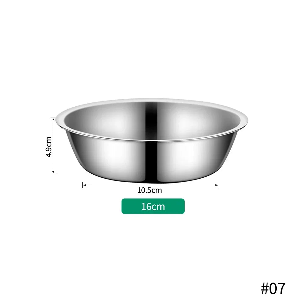 Stainless Steel Metal Dog Bowl for Small Medium Large Dogs Replacement Basic Dog Bowls Thickened Dog Water Feeder Bowls Pet Supp