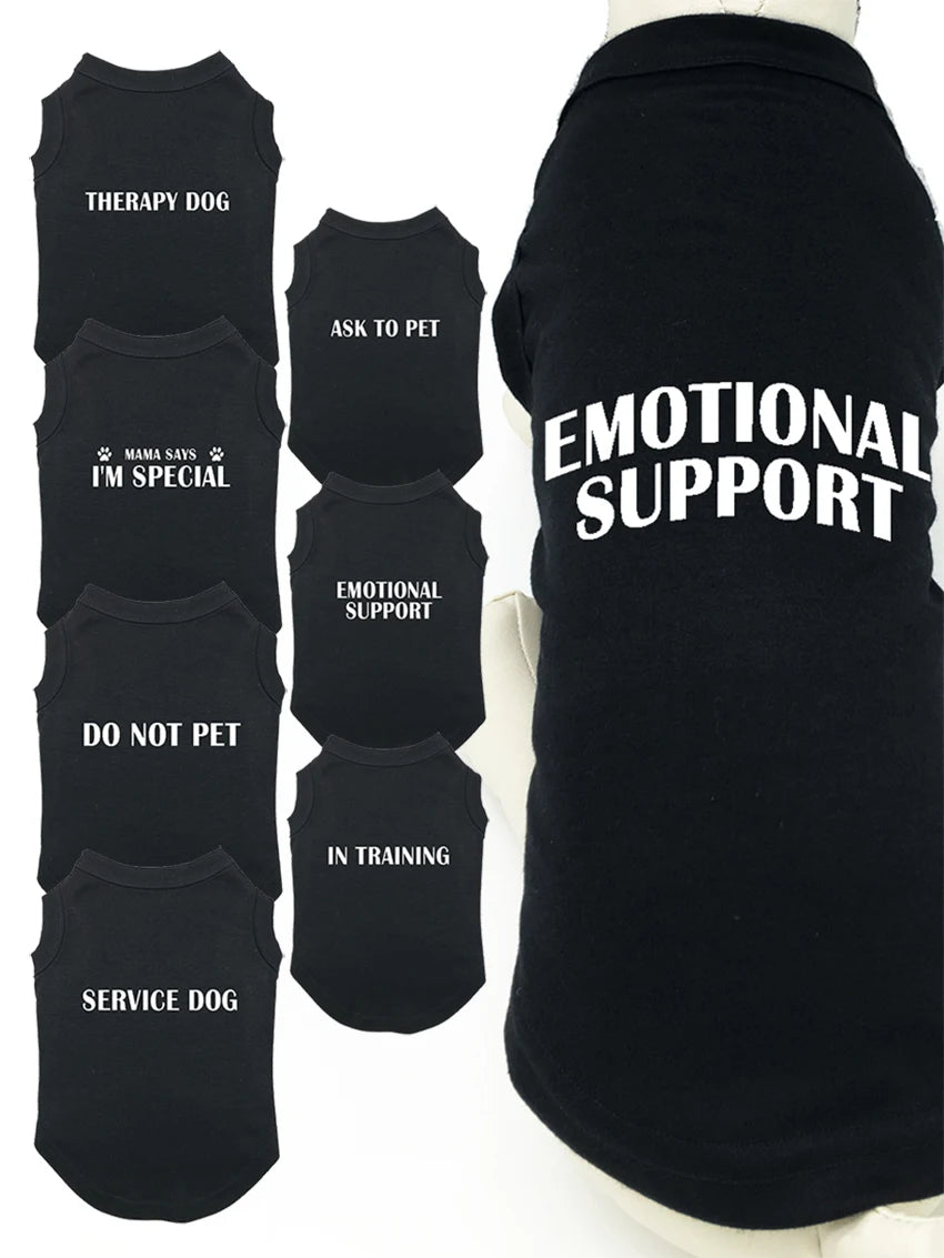 Summer Letters Printed Dog Clothes Dogs Vest Do Not EMOTIONAL IN TRAINING Pet Small Medium T-shirt Chihuahua Pet Clothing