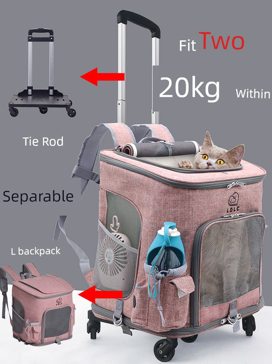 LDLC Travel Trolley Case Portable Rabbit Outer Belt Cat Bag