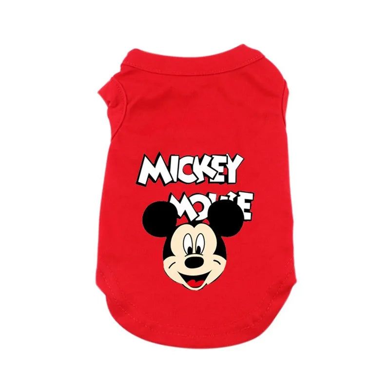 Disney Cartoon Dog Cat Vest Summer Pet Dogs Clothes Mickey And Minnie Dog Shirt for Small Medium Puppy French Bulldog Ropa Perro