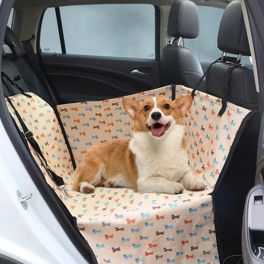 Foldable Dog Car Seat Cover Hanging Bag with Zipper Scratch & Hair Resistant Pet Back Seat Carriers Protector for Cars Truck SUV