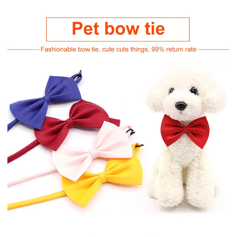 Pet Dog Cat Necklace Formal Necktie Adjustable Bow Tie Portable Collar For Cat Dog Accessories Suit For Small Medium Dog And Cat