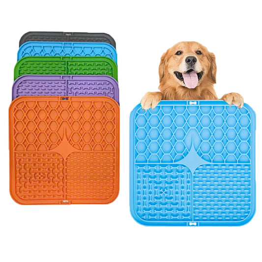 Dog Licking Mat Slow Food Mat Drizzling Licking Pad Suction Cup Slow Food Mat Silicone Slow Food Mat Pet Dog Licking Mat