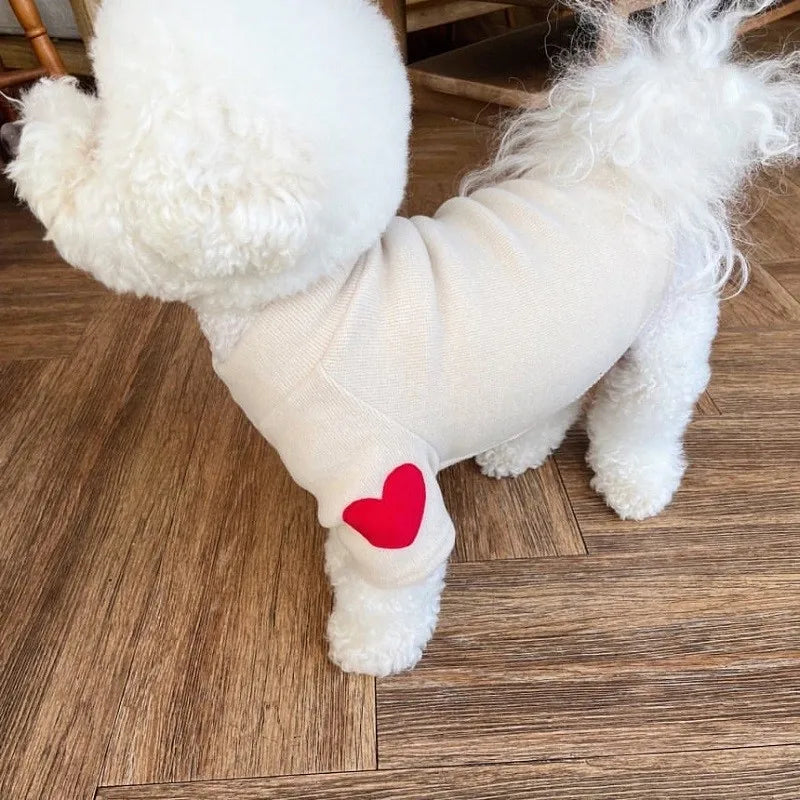 Fashion Pet Dog Bottoming Shirt Puppy Solid Color Clothes Winter Teddy Warm Two Legged Clothing Pet poodle Pullover Dog Jackets