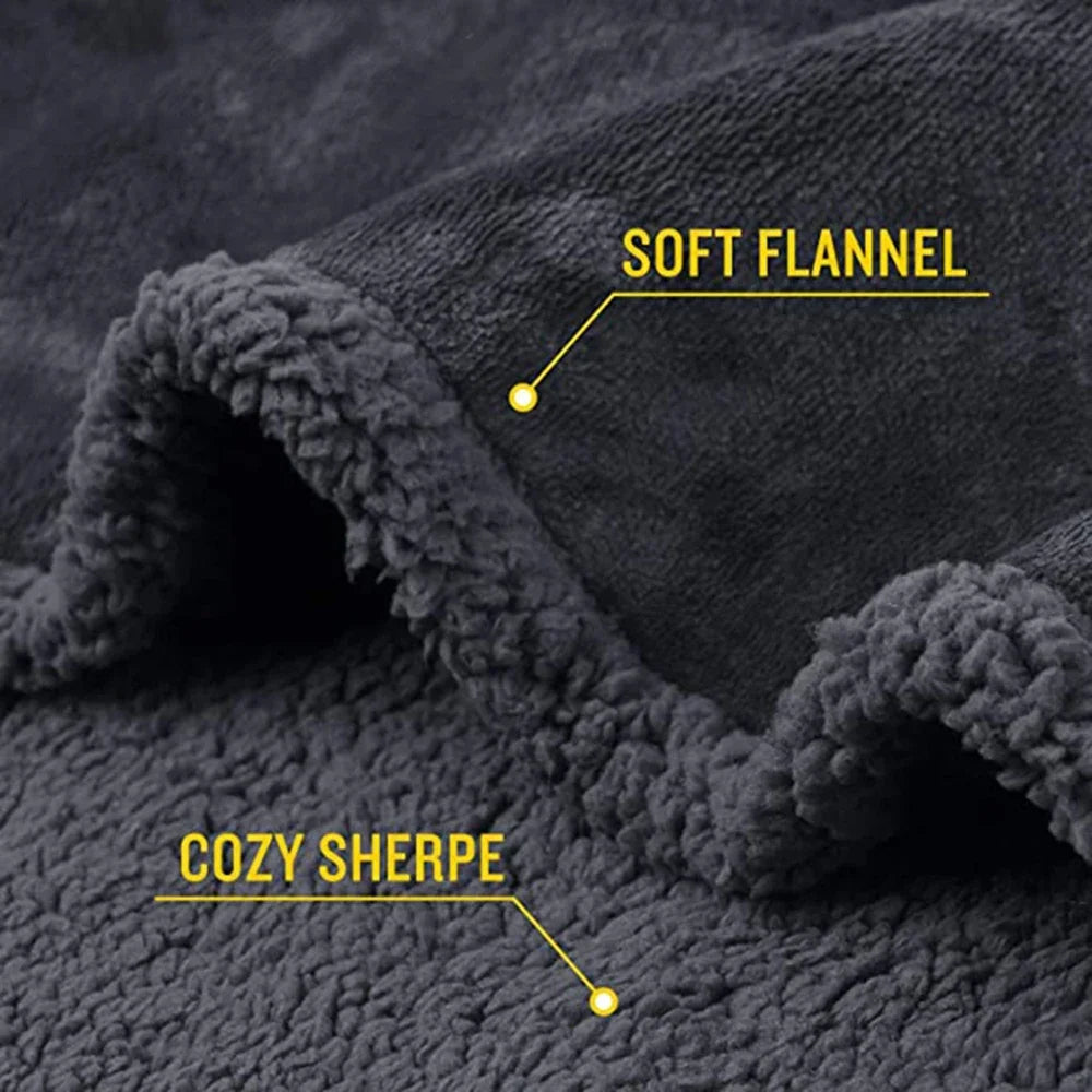 Sofa Bed Blanket Double Sided Sherpa Wool Furniture Protector Waterproof Pet Blanket Liquid Urine Resistant Dog