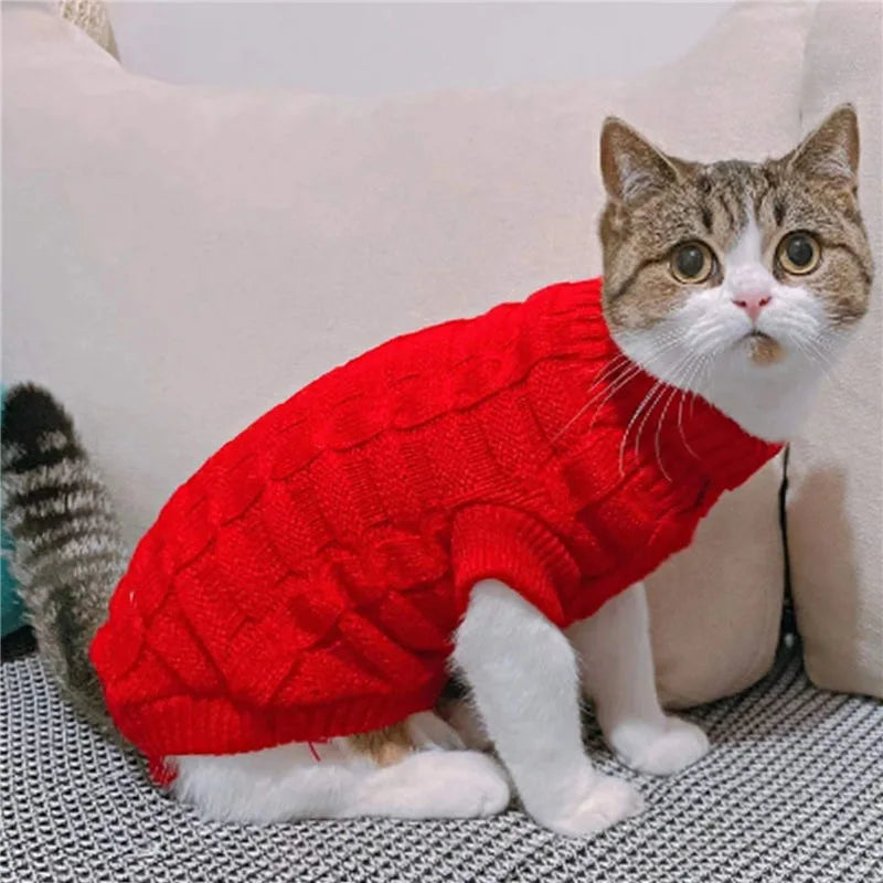 Cat Clothes for Pet Cats Clothing for Pets Sweater Pet Dog Clothes for Cats Dogs Kitty Outfit Pure T Shirt Dog Coat Vest Costume