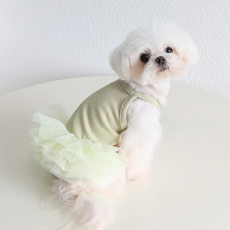 Cute Princess Dress for Pets, Cotton Clothes, Comfortable and Soft Dresses for Lovely Dogs, Sizes XS-XL, Summer