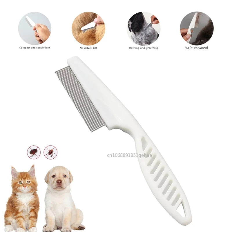 2/1pc Pet Hair Shedding Comb Stainless Steel Flea Comb for Cat Dog Pet Comfort Flea Hair Grooming Comb Dog Brush Grooming Tools