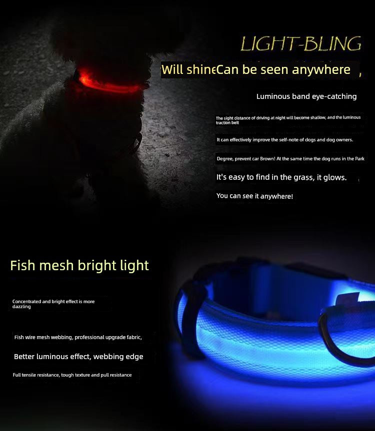 Collar Large Dog Light-Emitting Pendant Dog