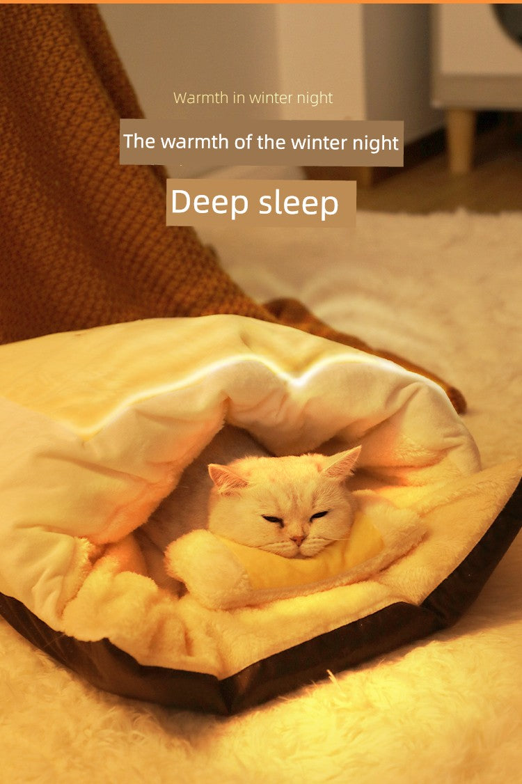 Duokete Semi-Closed Cold-Proof Quilt Sleeping Bag Cat Nest