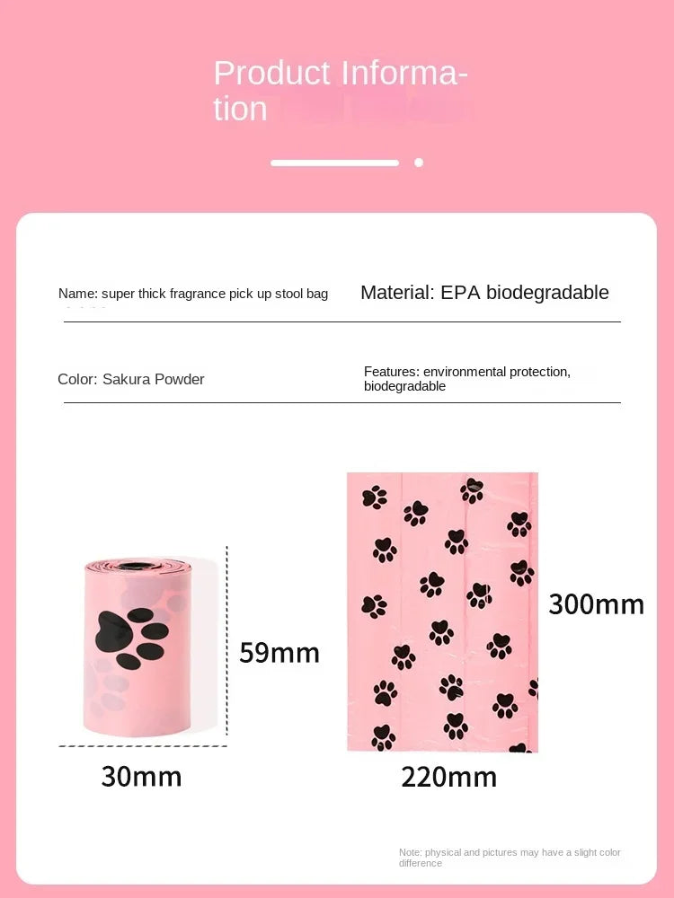 EPI Intensification Biodegradable Pet Garbage Bag Poop Bags Dog Poop Bag Dispenser Dog Cleaning Supplies Cat Poop Bag