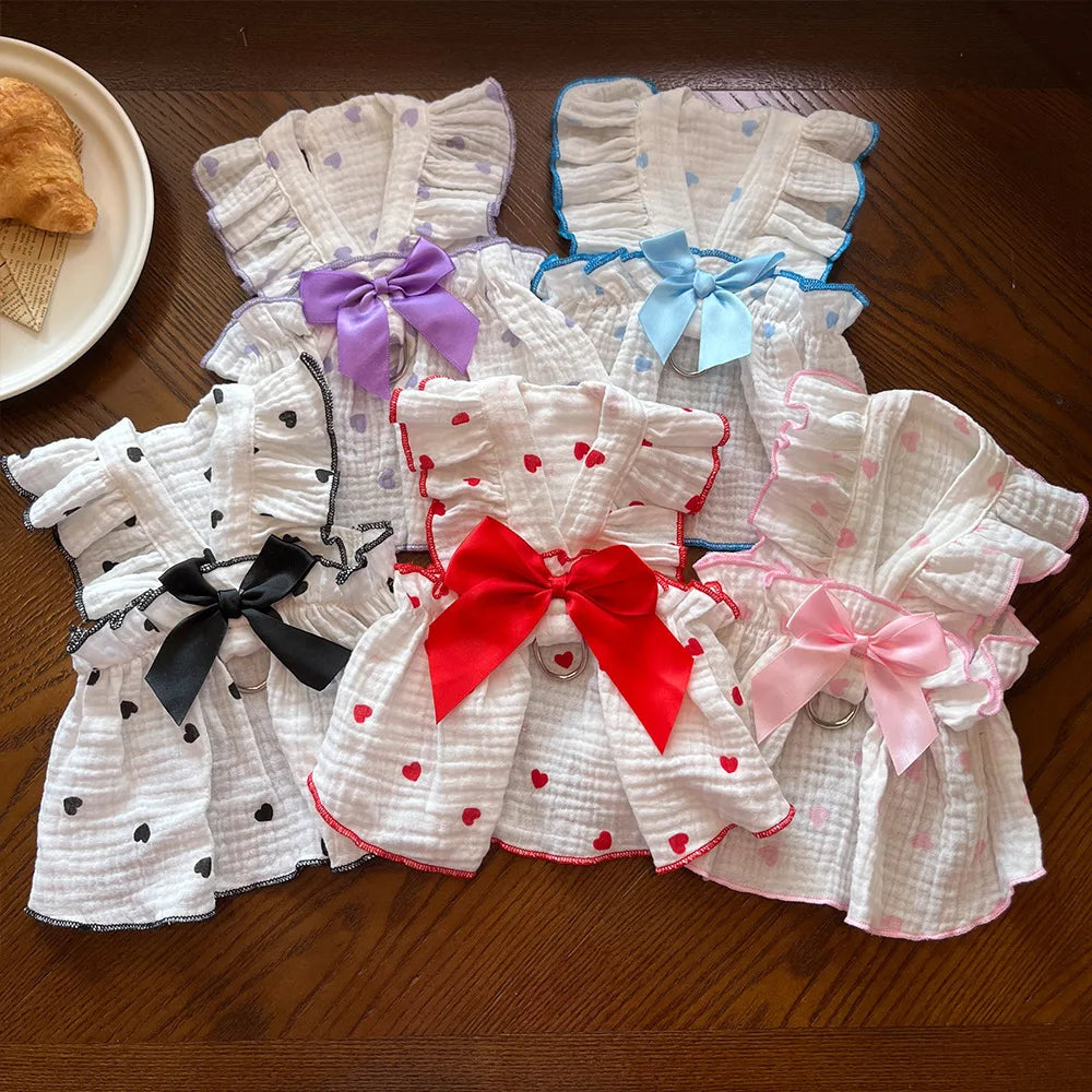 Cute Dog Clothes for Small Dogs Summer Dog Princess Dress Breathable Puppy Clothing Fashion Cat Wedding Skirt Pet Thin Dresses