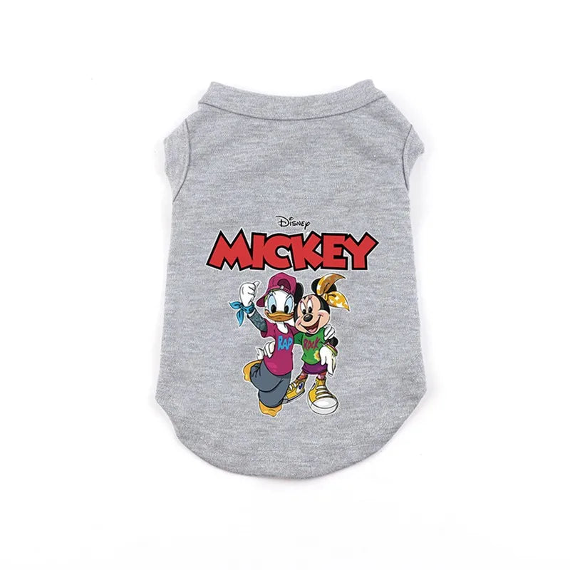 Disney Cartoon Dog Cat Vest Summer Pet Dogs Clothes Mickey And Minnie Dog Shirt for Small Medium Puppy French Bulldog Ropa Perro