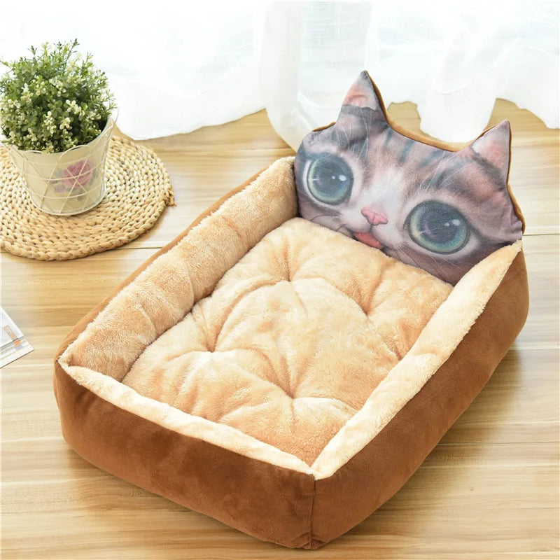 Winter Warm Puppy Cat Bed Sofa Washable Cartoon Pet Beds for Small Dogs Cats Yorkies Katten Kennels Pets Products Accessories