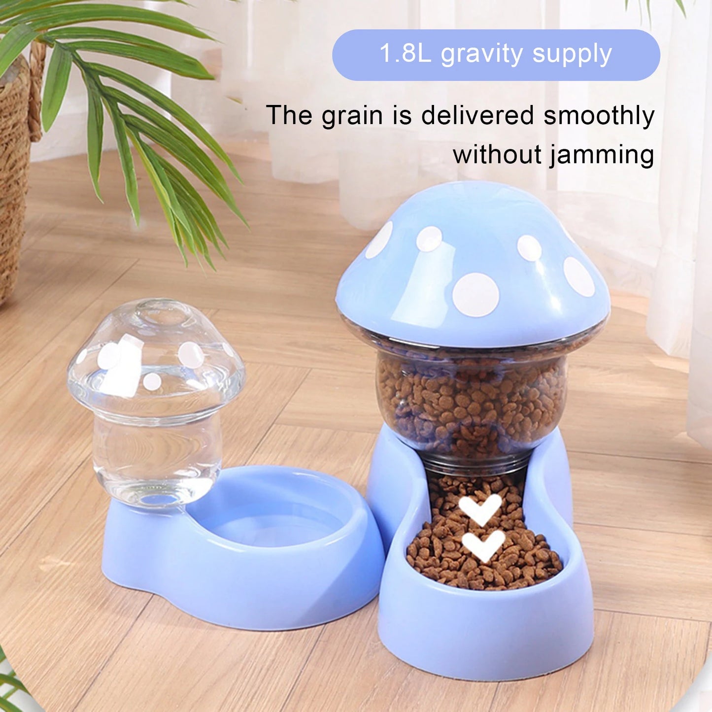 1 Set Cat Water Feeder Auto Replenishment Large Capacity Mushroom Shape Pet Dog Cat Water Food Container Pet Supplies