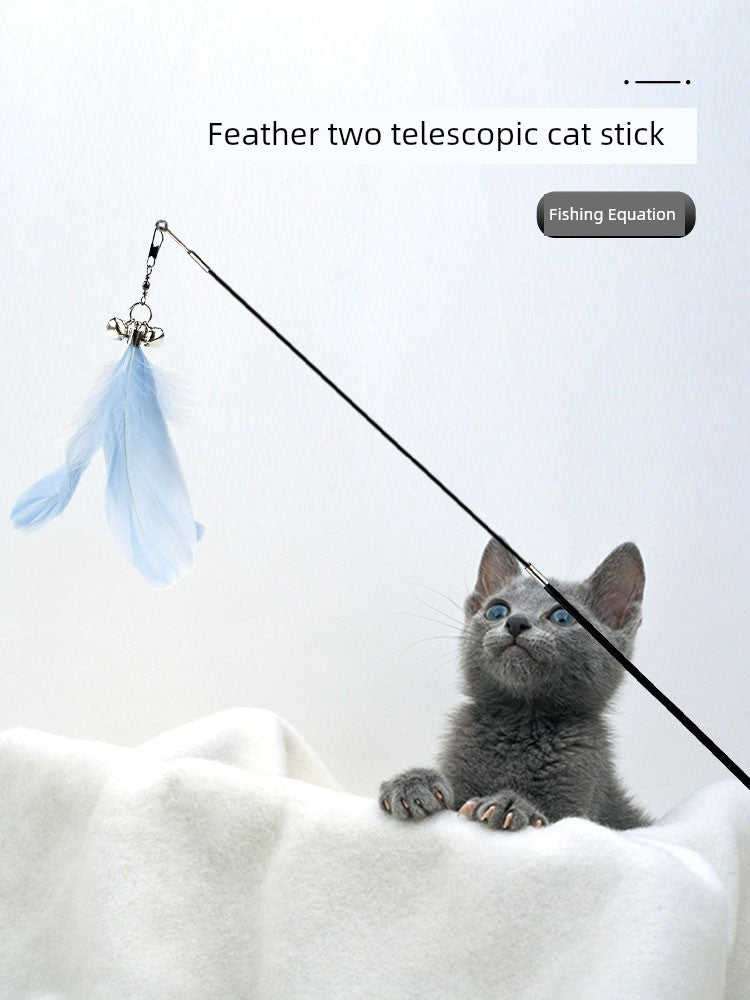 Long Brush Holder with Bell Replacement Head Retractable Cat Toy