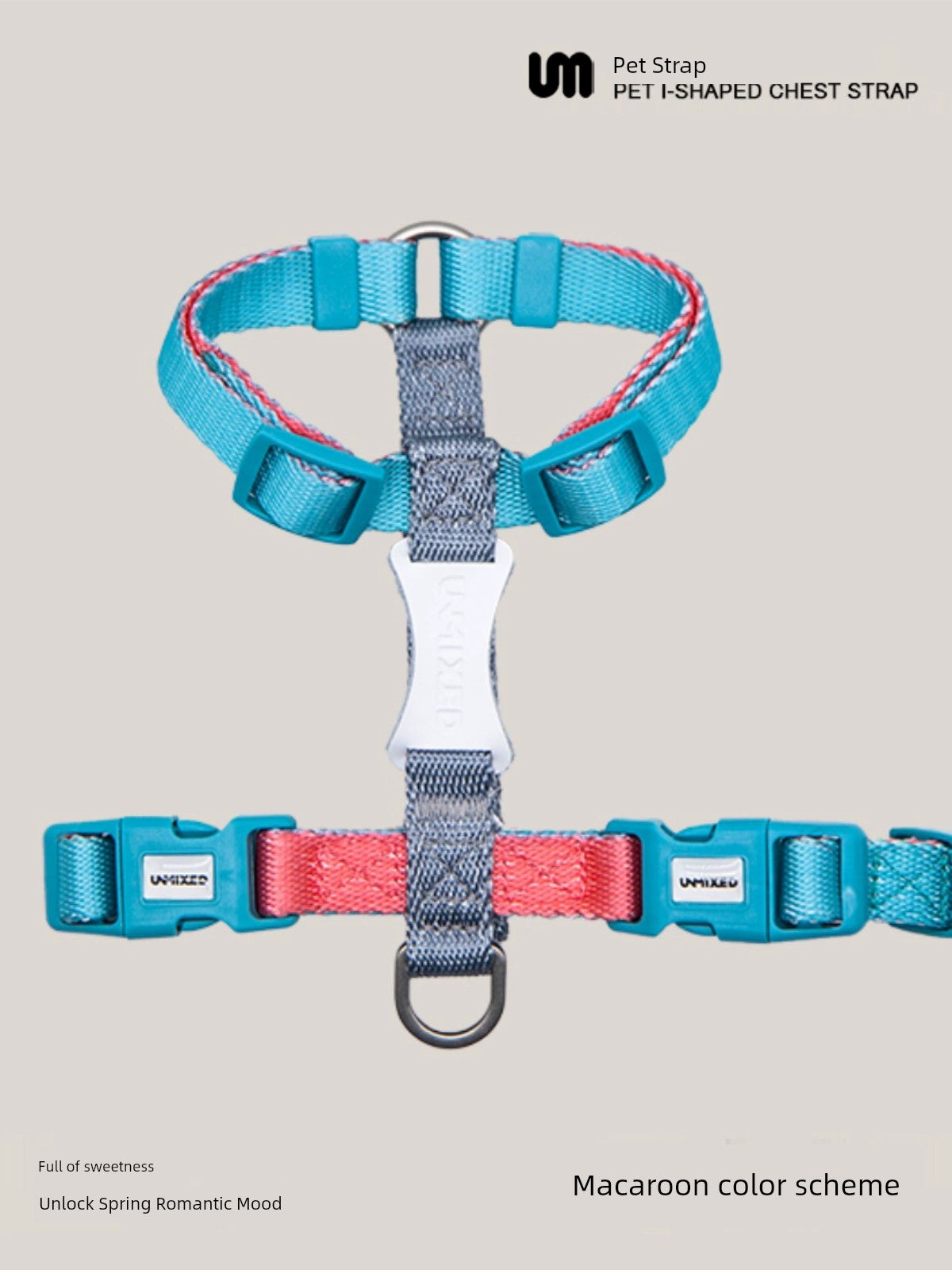 Unmixed Contrast Color I-Shaped Dog Walking Cat Chest Strap