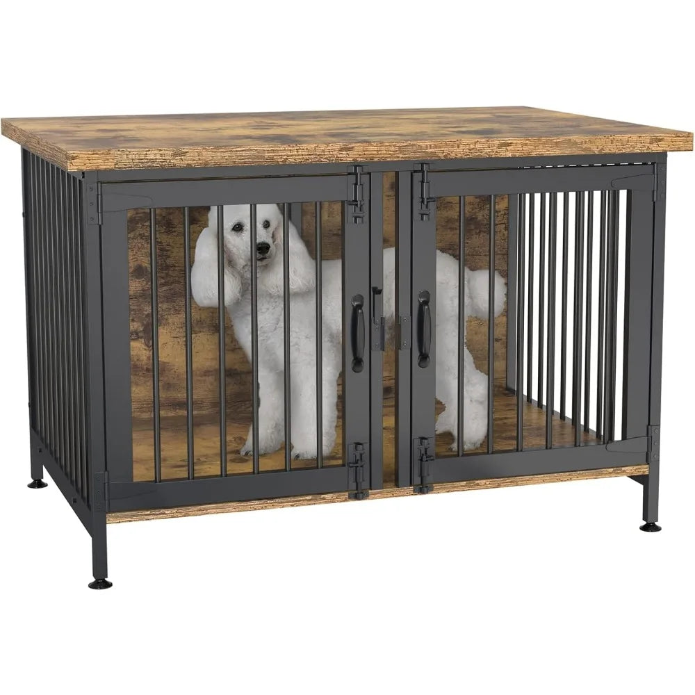 Cage double pour chien avec séparateur pour 2 petits chiens ou 1 chien, cage d'intérieur pour chenil avec panneau amovible (dimensions intérieures : 36,2 po l x 24,5 po P x 21 po H)