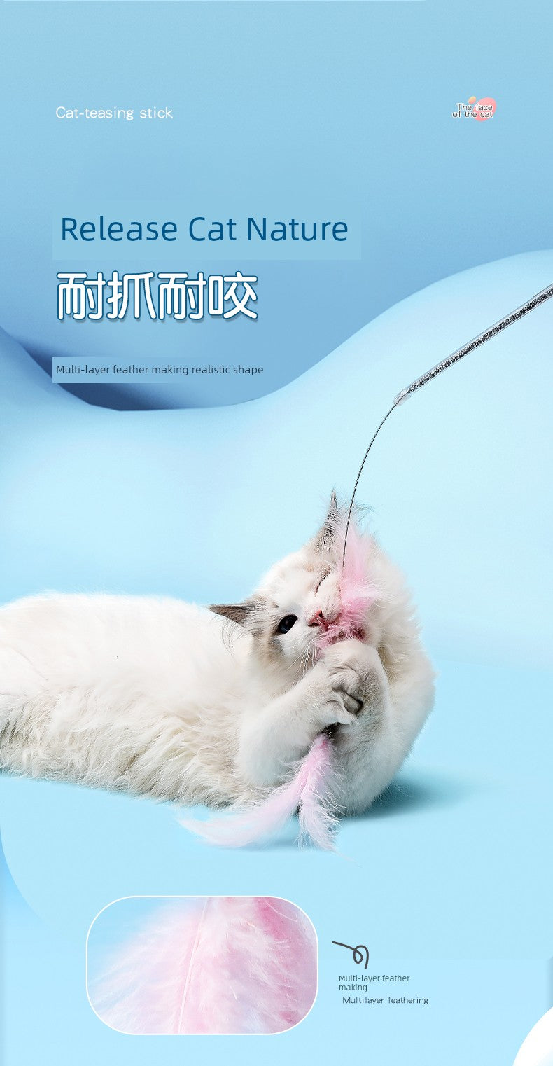 Relieving Boredom Handy Gadget Long Brush Holder Bell Badminton Cat Teaser