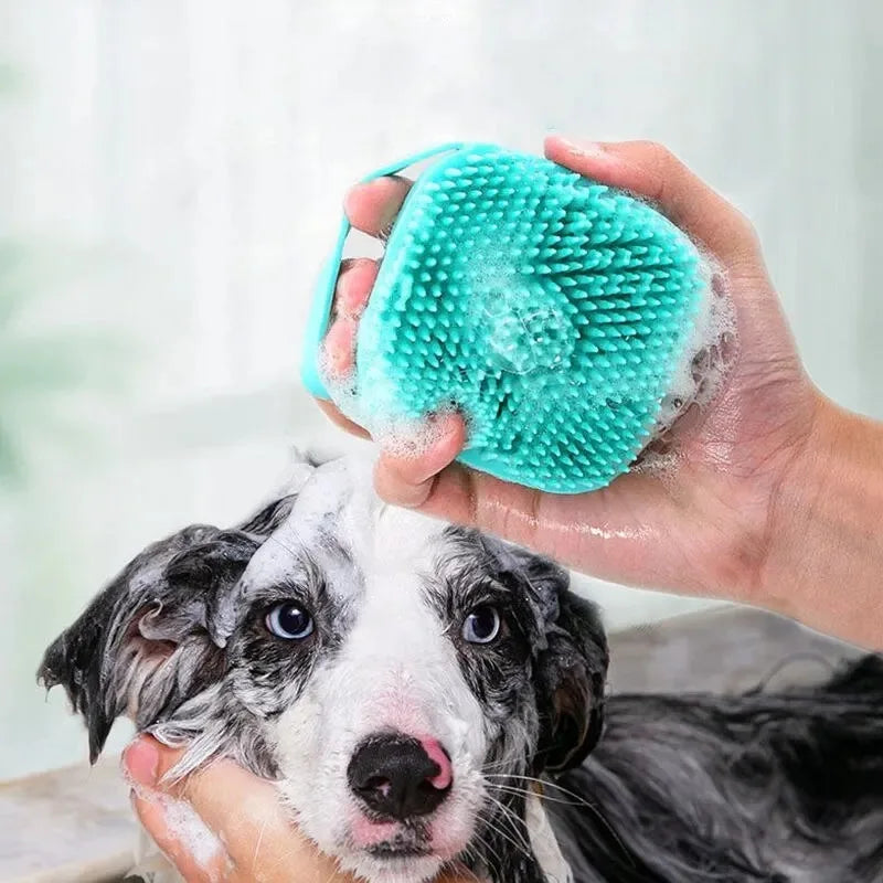 Puppy Dog Bath Accessories Pet Dog Bath Shampoo Brush Cat Grooming Massage Comb Scrubber For Bathing Short Hair Soft Silicone