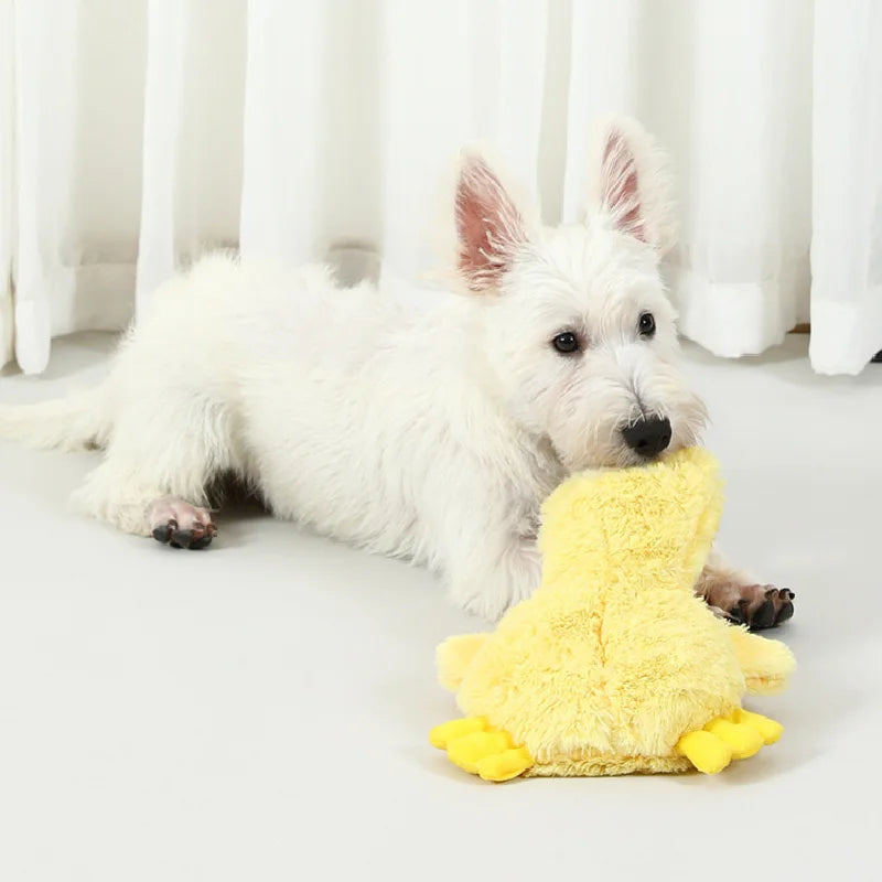 Dog Plush Sound Toy Yellow Duck Pet Interactive Training Stuffed Toys Cute No Fill Chewing Pet Supplies For Cat