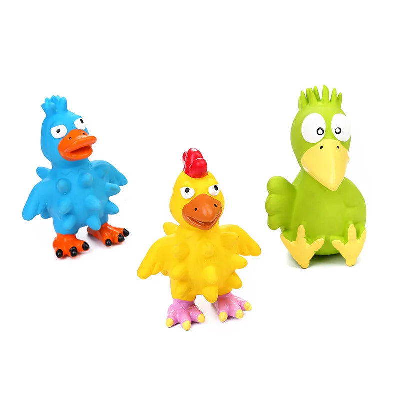 Squeaky Dog Rubber Toys Dog Latex Chew Toy Chicken Animal Bite Resistant Puppy Sound Toy Dog Supplies For Small Medium Large Dog