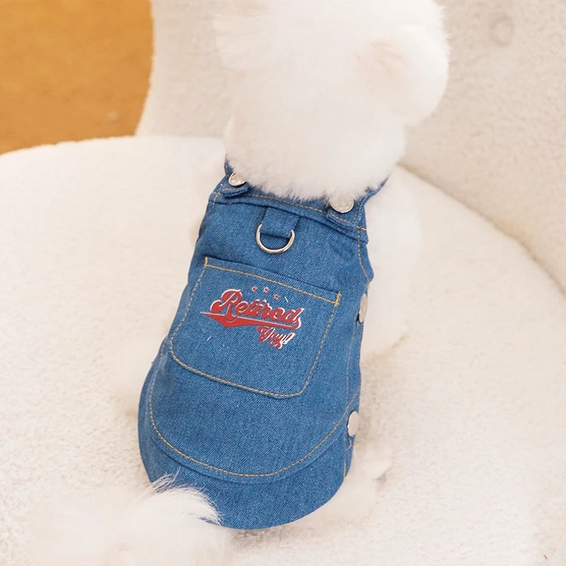 Autumn Pet Dog Clothes for Small Dogs Fashion Dog Denim Dress Cute Puppy Skirt Warm Soft Cat Suspender Skirt Chihuahua Clothes