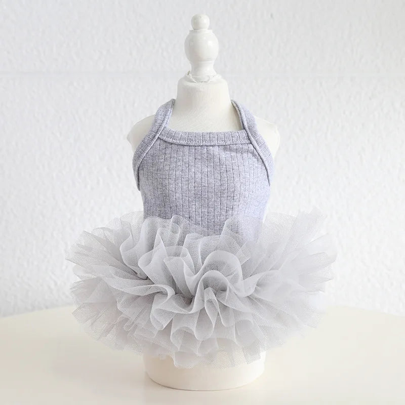 Puppy Clothes 2024 Pet Vest Jumper Dresses With Ballet Flullet Skirt Summer Spring Dog Fancy Apparel 4 Color XS XL Girl Princess