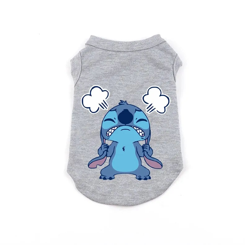 Disney Summer Pet Dog Vest Cute Stitch Cotton Dogs Clothes Breathable Puppy For Small Medium Dogs Clothing French Bulldog Perro