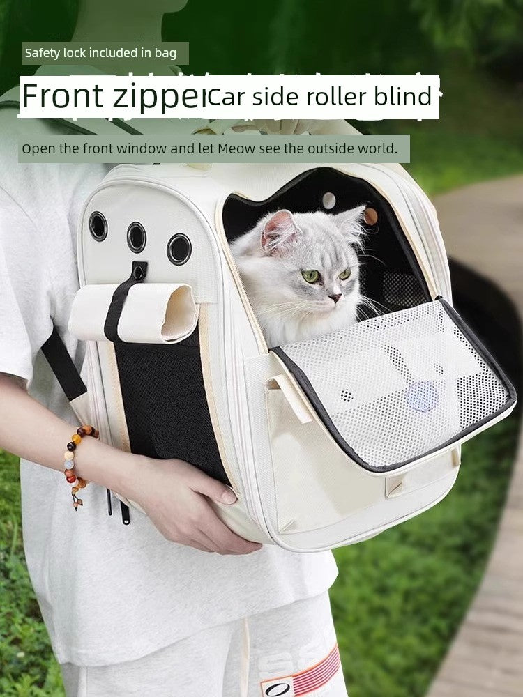 Cat Bag Outdoor Portable Large Capacity Pet Bag Shoulder Transparent All Year Round Neutral Dog Bag Satchel Breathable Cat Bag