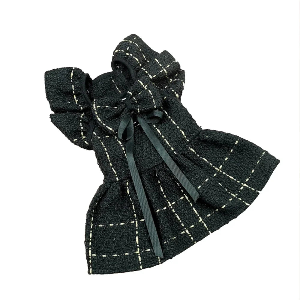 Pet Princess Style Dress Black White Dog Cat Skirt Summer Comfortable Bow Skirt for Small and Medium Dogs Pet Supplies Pet Cloth