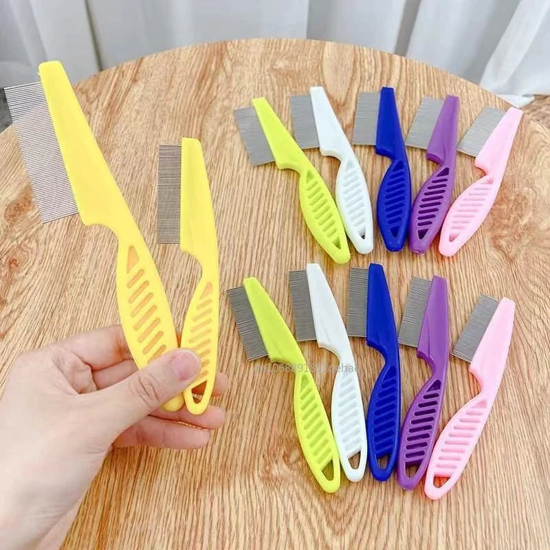 2/1pc Pet Hair Shedding Comb Stainless Steel Flea Comb for Cat Dog Pet Comfort Flea Hair Grooming Comb Dog Brush Grooming Tools