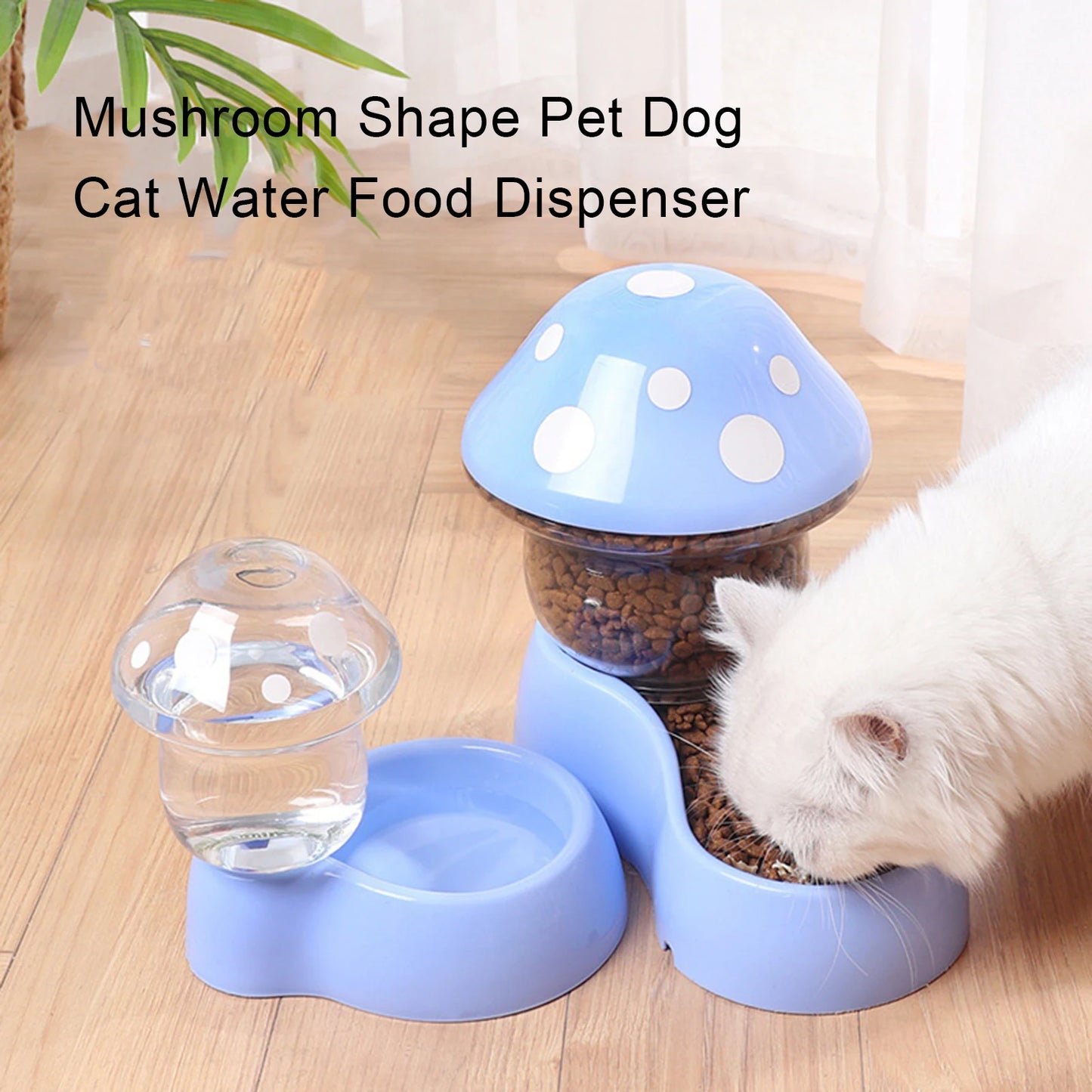 1 Set Cat Water Feeder Auto Replenishment Large Capacity Mushroom Shape Pet Dog Cat Water Food Container Pet Supplies