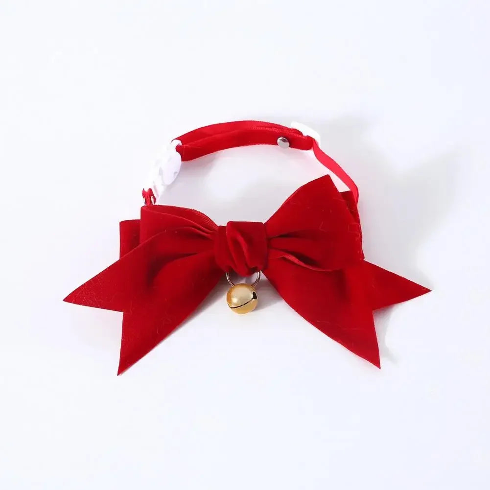 Pet Collar Exquisite Comfortable Decorative Pet Kitten Cat Velvet Bowknot Neck Circle Neck Bow Pet Accessories