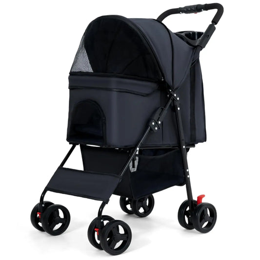 Stroller,Foldable Dog Cat Jogger Stroller, Pet Strolling Cart, Dog Travel Carrier Portable Lightweigh Dog Stroller with