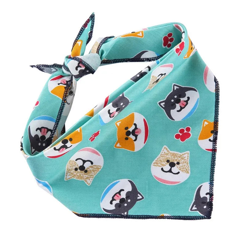 Soft Flower Pattern Pet Dog Triangle Bandana Cat Puppy Kerchief Pet Bibs Dog Accessories Pet Neckerchief Scarf Dog Saliva Towel