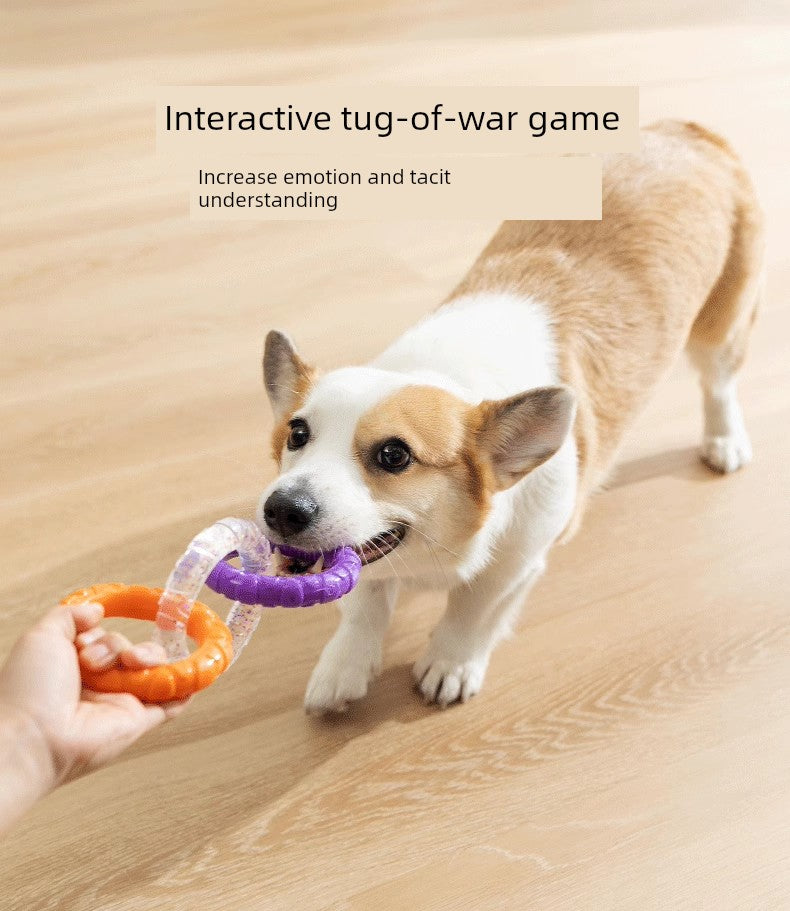 Hot Bite-Resistant Dog Pull Ring Toy Molar Tug-of-War Pull Toy Doggy Bite-Resistant Pet Puppy Relieving Boredom