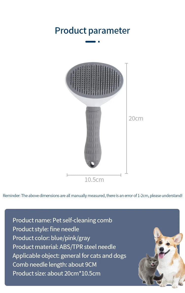 Brosse à poils de chat pour animaux de compagnie Peigne pour chien Toilettage et soins Brosse pour chat Peigne en acier inoxydable pour poils longs Nettoyage de chien Animaux de compagnie Chat Accessoires pour chiens