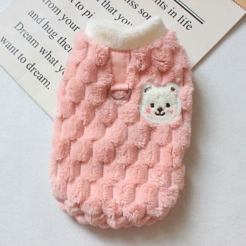 Dog Sweater Plush Warm Pet Clothes for Small Medium Dogs Cats Puppy Vest Fashion Dog Coat Chihuahua Yorkie Teddy Bichon Clothing