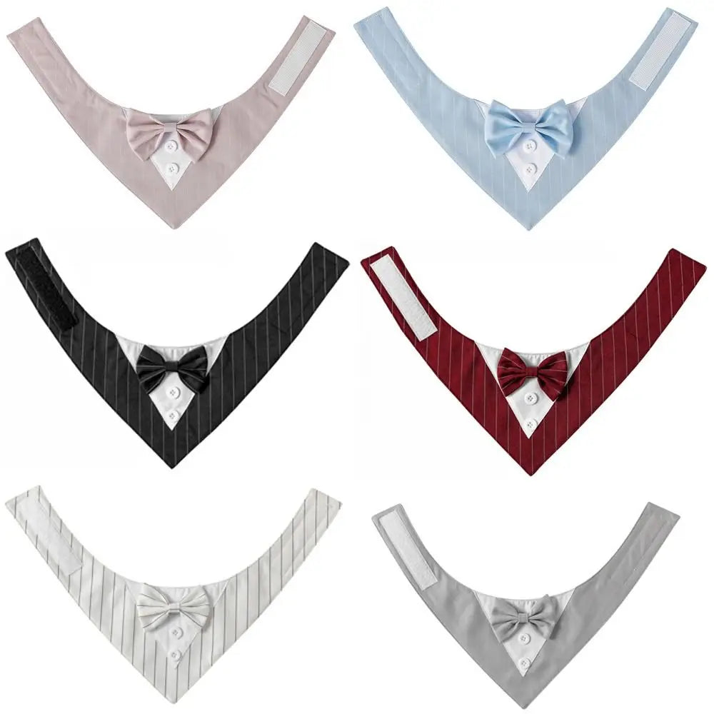 Comfortable Fashion Adjustable Tuxedo Bow Ties Pet Saliva Towel Formal Tie Bow Tie Collar Dog Necktie