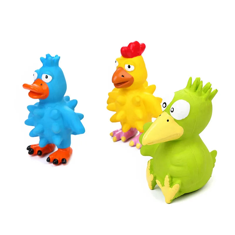 Squeaky Dog Rubber Toys Dog Latex Chew Toy Chicken Animal Bite Resistant Puppy Sound Toy Dog Supplies For Small Medium Large Dog