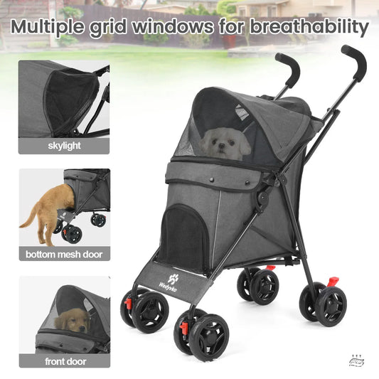 Pet Cart Dog Cat Teddy Go Out Small and Medium Portable Multi-function Folding Travel Cart