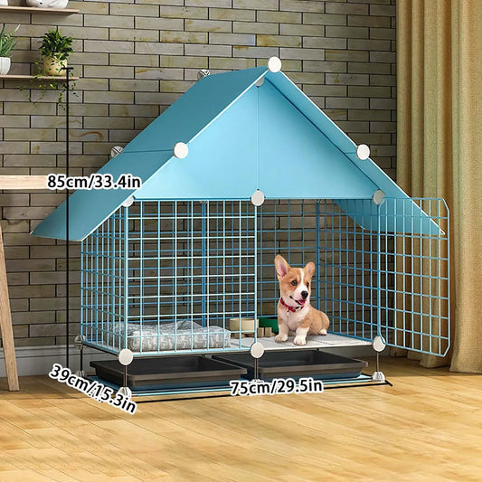 Dog Cage for Small and Medium-Sized Dogs Indoor with Separate Toilet for Pets Corgi Teddy Pomeranian Kennel Home Dog Fence