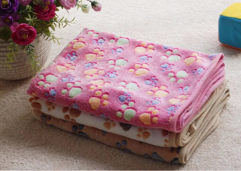 3 Sizes Cute Warm Pet Bed Mat Cover Towel Handcrafted Cat Dog Fleece Soft Blanket for Small Medium Large dogs Puppy Pet Supplies