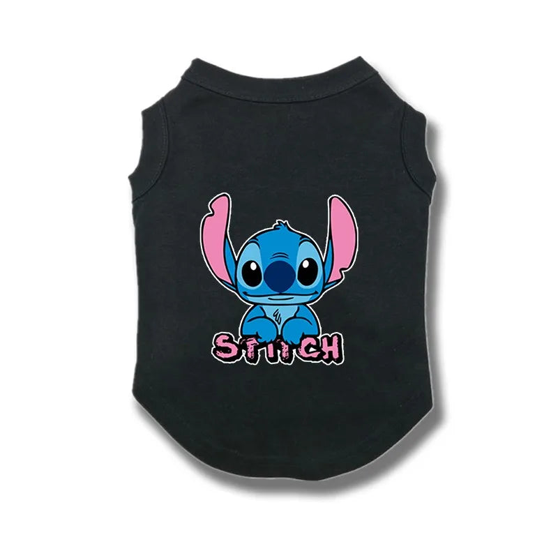 Disney Summer Pet Dog Vest Cute Stitch Cotton Dogs Clothes Breathable Puppy For Small Medium Dogs Clothing French Bulldog Perro