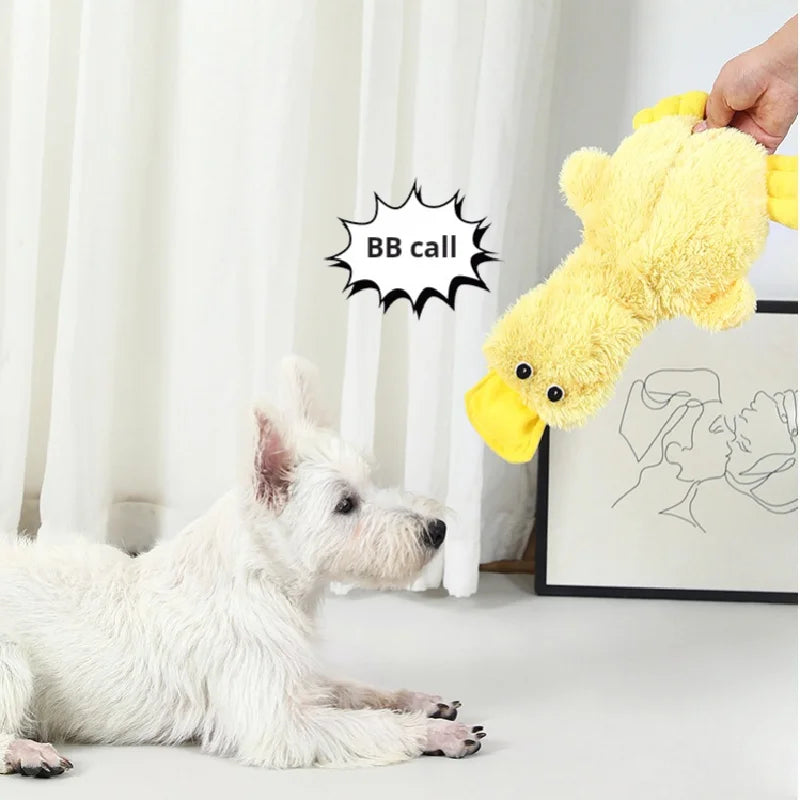 Dog Plush Sound Toy Yellow Duck Pet Interactive Training Stuffed Toys Cute No Fill Chewing Pet Supplies For Cat