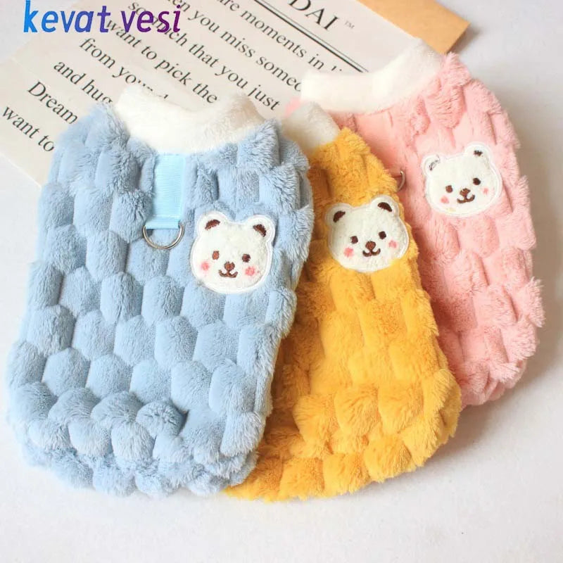 Dog Sweater Plush Warm Pet Clothes for Small Medium Dogs Cats Puppy Vest Fashion Dog Coat Chihuahua Yorkie Teddy Bichon Clothing