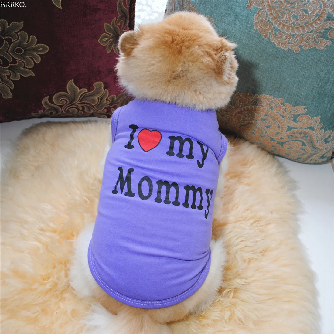 T-shirt d'été imprimé mignon pour animaux de compagnie, vêtements pour chiots, chiens, chats, gilet en coton, vêtements pour carlins, costumes pour chiens, vêtements pour petits chiens