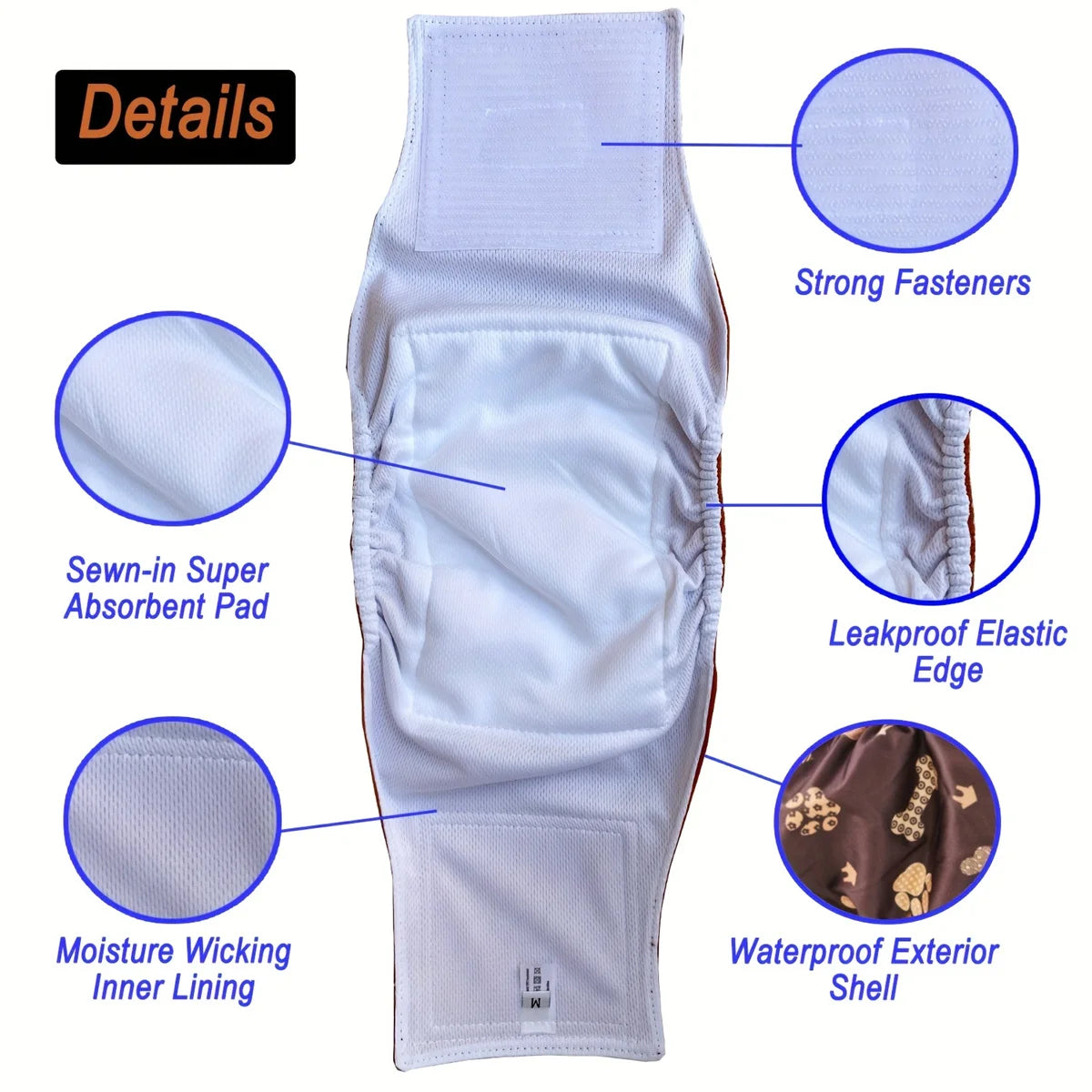 2 Pack Washable Male Dog Diaper Reusable Pet Sanitary Panties Nappy Belly Band Wrap For Incontinence And Training Dogs Diapers